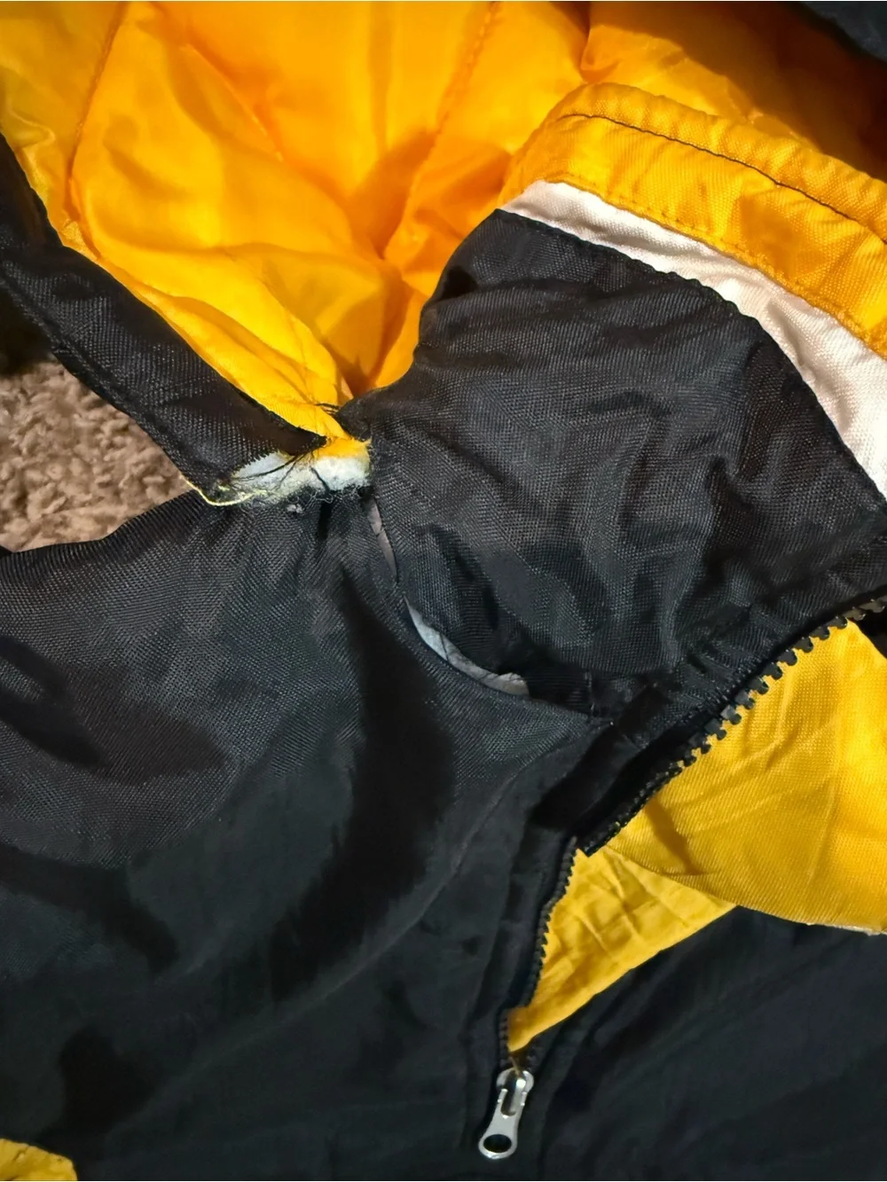 STARTER Black & Gold Steelers Pullover Puffer Jacket with Hood
